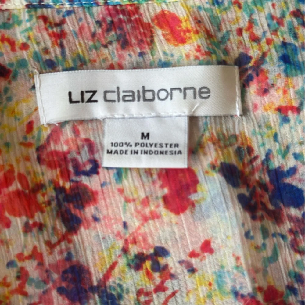 Liz Claiborne Colorful Floral Button-Down Blouse - Picture 3 of 3